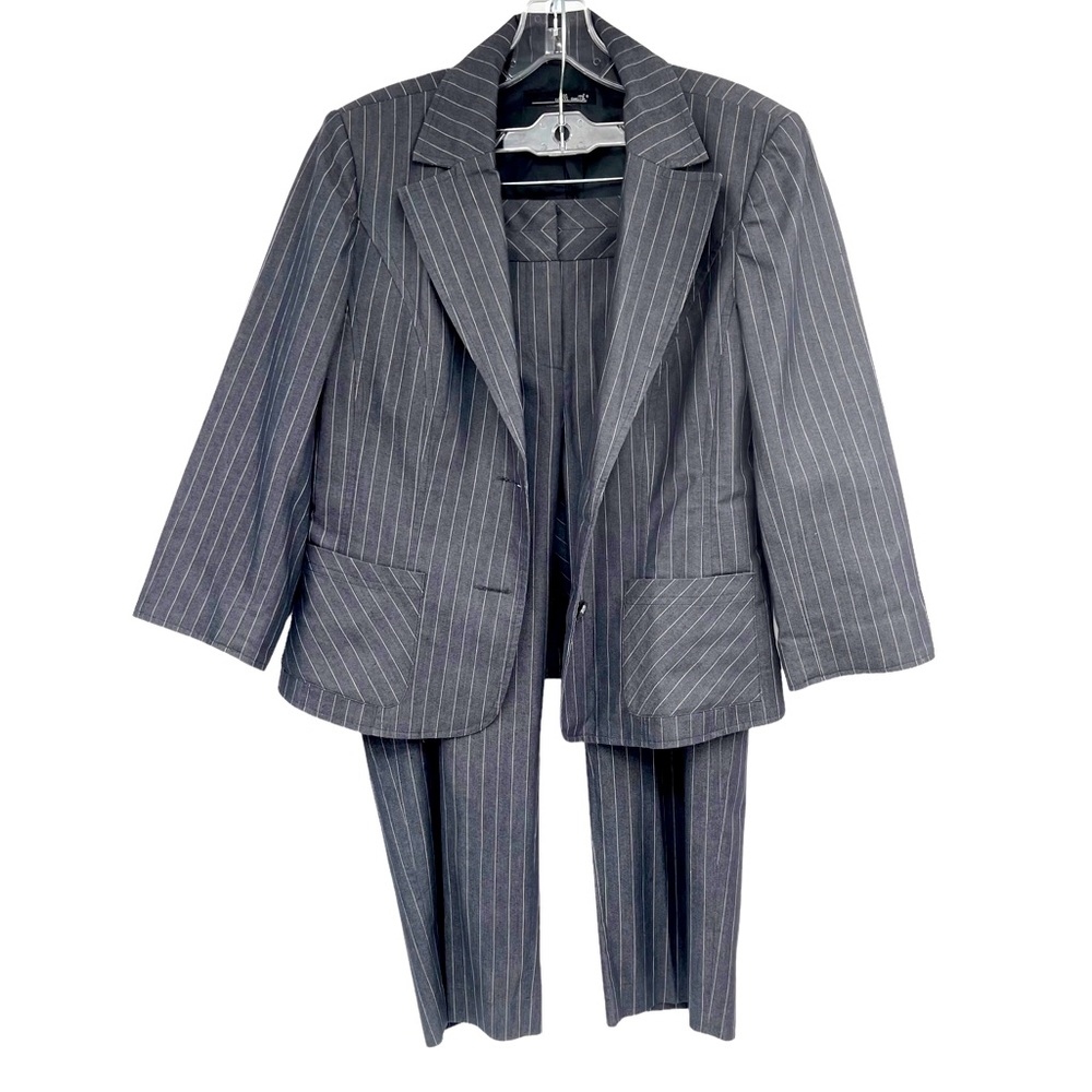 Will Smith Pinstripe Two Piece Suit Gray Size 10